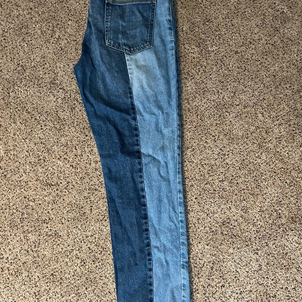 Two-Tone Denim Jeans